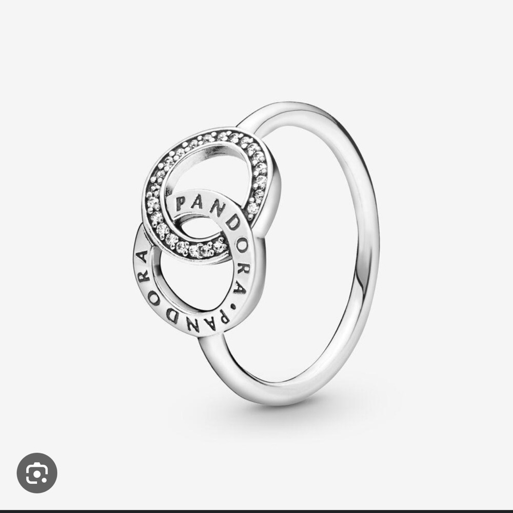 Pandora Entwined Circles Logo & Sparkle Ring